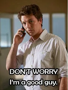 Dan Spielman is pretending to be Ned Banks who is pretending to be on the phone.